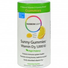레인보우 라이트, Vitamin D 1000IU Sunny Gummies Lemon, 100 ct