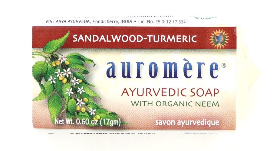 Auromere, 아유르베딕 바 솝, Sandalwood Tumeric, 0.71 ounce