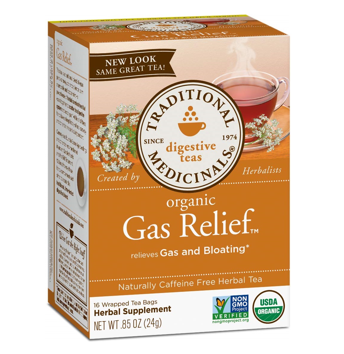 Traditional Medicinals, Gas Relief Tea (가스 릴리프 티), 16 bag