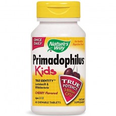 네이처스 웨이, 어린이용(2-12살) 프리마돌피러스 씹어먹는 유산균 체리맛, 60 Tablets