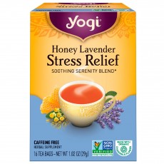 요기 티, Honey Lavender Stress Relief Tea, 16 티백