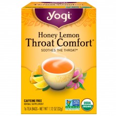 요기 티, Honey Lemon Throat Comfort Tea, 16 티백