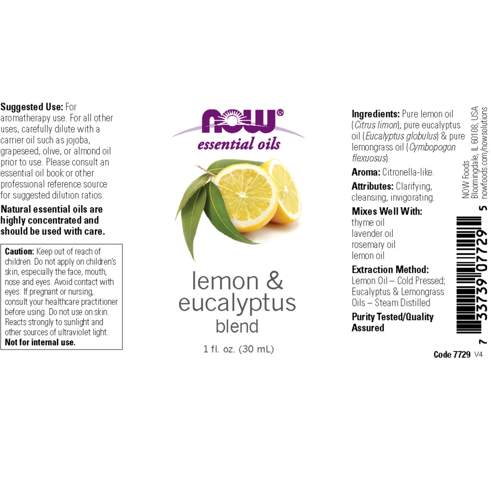 나우 Now, 레몬 & 유칼립투스, 에센셜 오일 블렌드, 1 fl oz (30 ml)