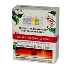 아우라카시아, 일렉트릭 아로마테라피 에어 프레셔너 리필 (컴포팅 스파이스 & 클로브), 0.52 fl oz (15.4 ml)