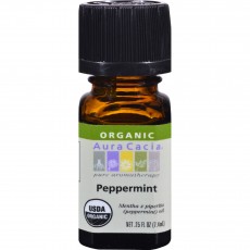 아우라카시아, 에센셜 오일 (Organic Peppermint), 0.25 fl oz (7.4 ml)