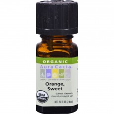아우라카시아, 에센셜 오일 (Organic Orange, Sweet), .25 fl oz (7.4 ml)