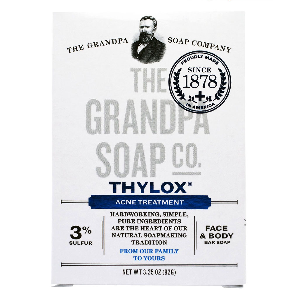 Grandpa\\\'s, Thylox, 100% 천연 식물성 아크네 전용 비누, 3.25 oz (92 g)