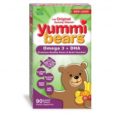 Hero Nutritional, Yummi Bears 오메가 3 + DHA, 천연 과일맛, 90 구미베어