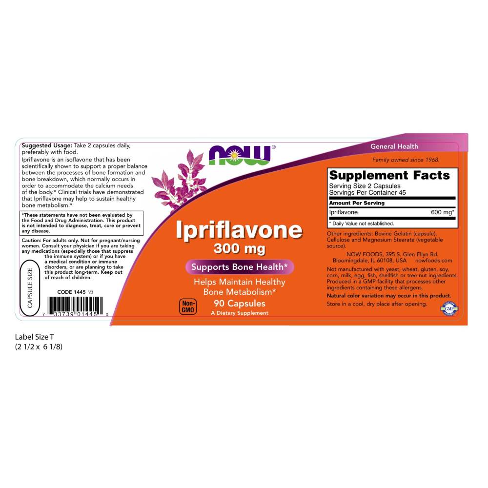  나우 Now, Ipriflavone 300 mg, 90 캡슐