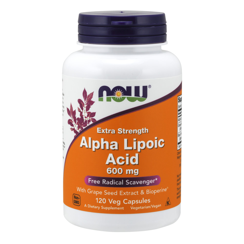 나우 Now, 알파 리포산 600 mg, 120 식물성 캡슐