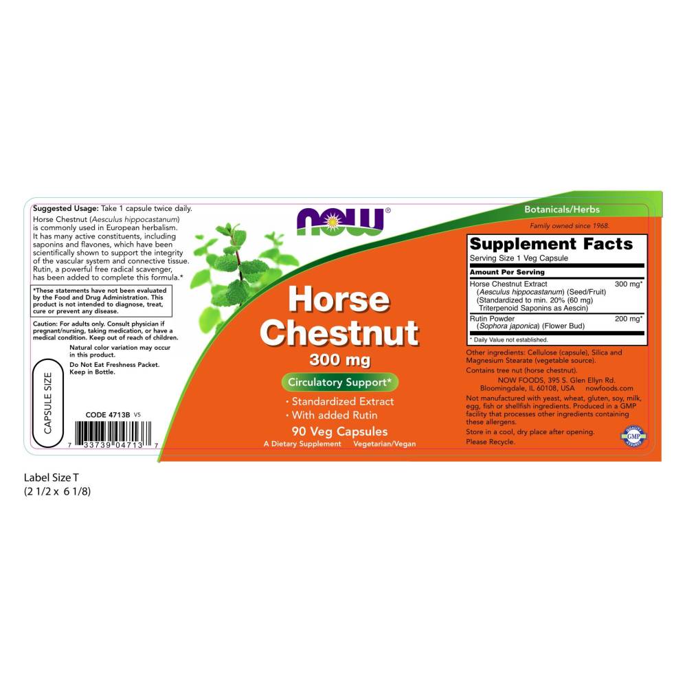  나우 Now, Horse Chestnut 300 mg, 90 캡슐