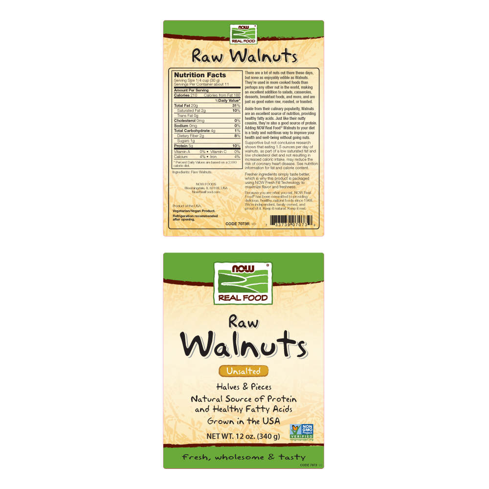  나우 Now, Walnuts, 12 oz (340 g)