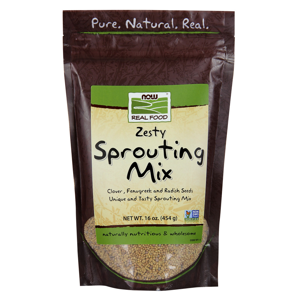  나우 Now, Zesty Sprouting Mix, 16 oz (454 g)