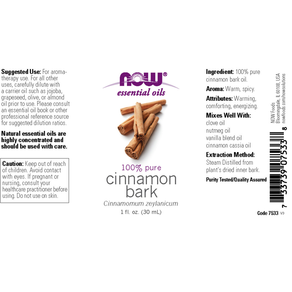  나우 Now, Cinnamon Bark Oil, 1 fl oz (30 ml)