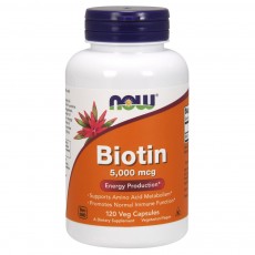 나우 Now, 비오틴 5,000 mg, 120 식물성 캡슐