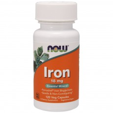  나우 Now, Iron, 18 mg, 120 식물성 캡슐