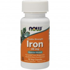  나우 Now, Iron, 두배 강한, 36 mg, 90 식물성 캡슐