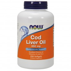  나우 Now, Cod Liver Oil 650 mg, 250 소프트젤
