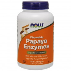  나우 Now, Papaya Enzymes 츄어블, 360 Lozenges