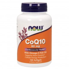  나우 Now, CoQ10 with 오메가-3 Fish Oil 60 mg, 120 소프트젤