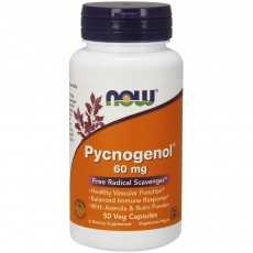  나우 Now, 피크노제놀 60 mg, 50 식물성 캡슐