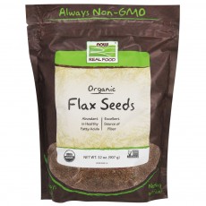  나우 Now, 유기농 인증 Flax Seeds, 2 lbs (907 g)