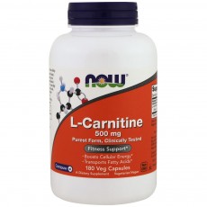 나우 Now, L-카르니틴 500 mg , 180 식물성 캡슐