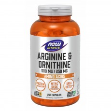 나우 Now, 아르기닌 & 오르니틴 500 mg / 250 mg, 250 캡슐