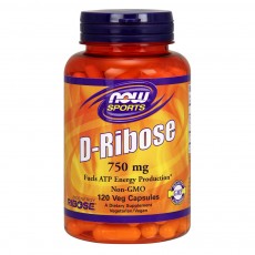 나우 Now, D- 리보스 750 mg, 120 베지 캡슐