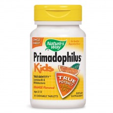 네이처스 웨이, 어린이용(2-12살) 프리마돌피러스 씹어먹는 유산균 오렌지맛, 30 Tablets