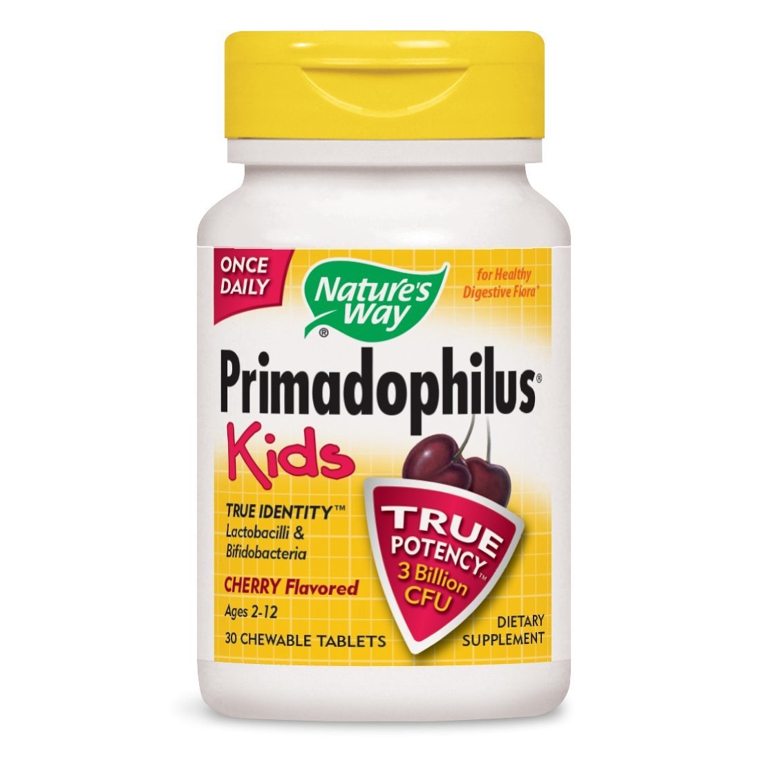 네이처스 웨이, 어린이용(2-12살) 프리마돌피러스 씹어먹는 유산균 체리맛, 30 Tablets
