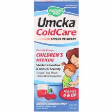 네이처스 웨이, Umcka 콜드게어 Childrens Natural Medicine, 체리맛 Syrup, 4 fl oz (120 ml)