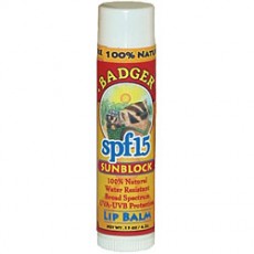 뱃져 BADGER, 자외선 차단립밤 SPF 15 Sunblock Lip Balm, 0.15 (4.2 g)