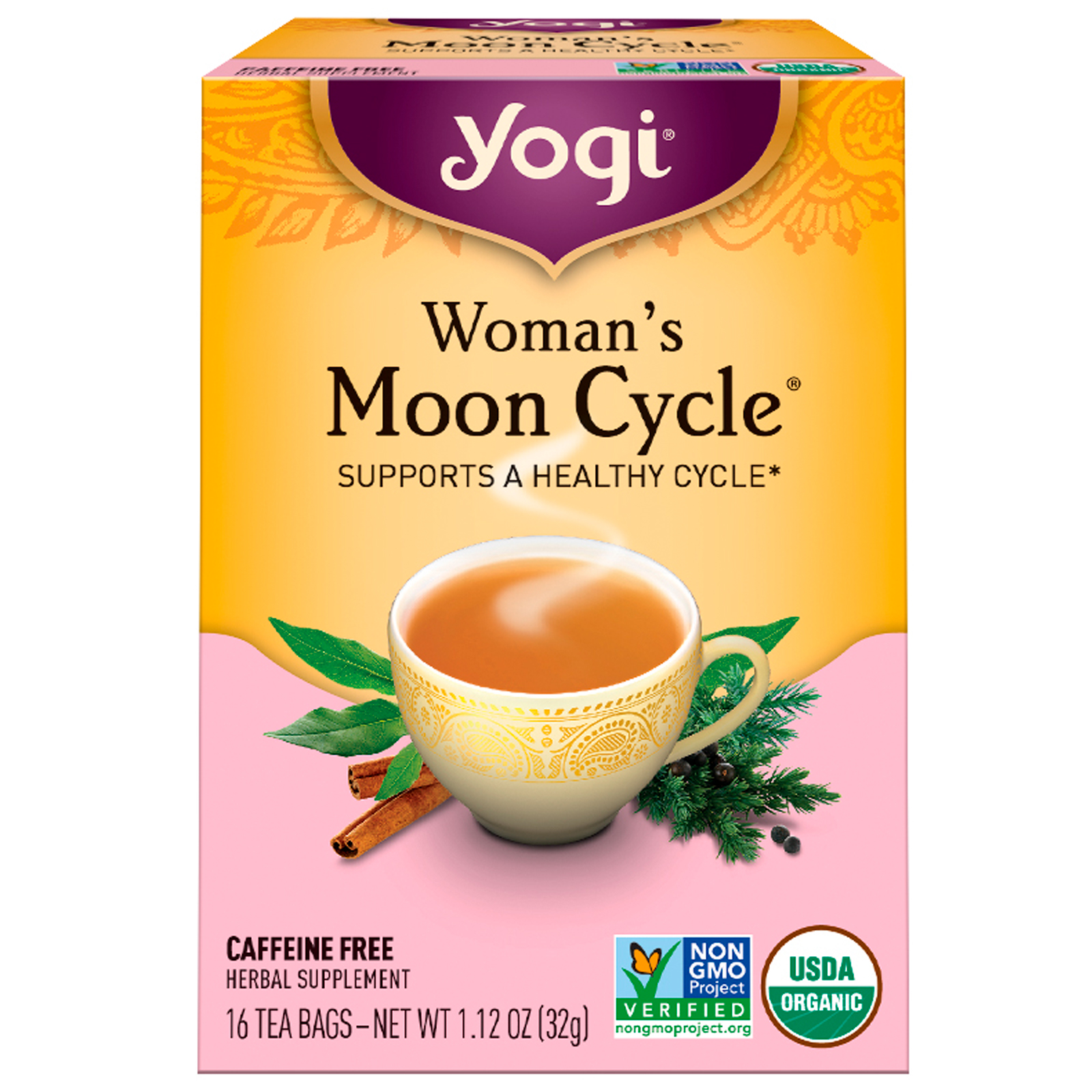 요기 티, Woman\'s Moon Cycle Caffeine Free, 16 티백