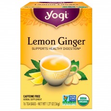 요기 티, Lemon Ginger Caffeine Free, 16 티백