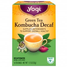 요기 티, Green Tea Decaf Kombucha, 16 티백