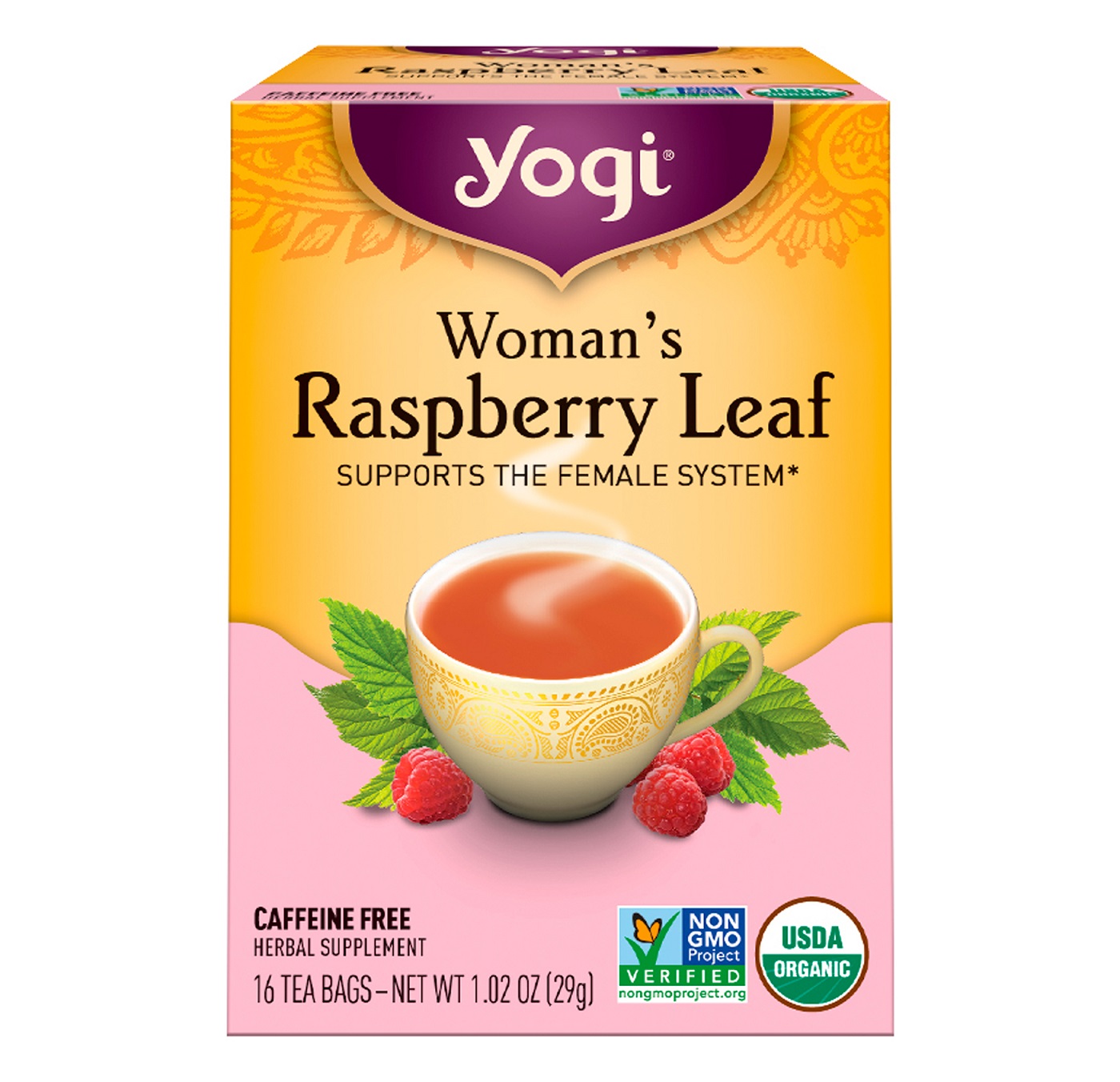 요기 티, Woman\\\'s Raspberry Leaf Organic, 16 티백