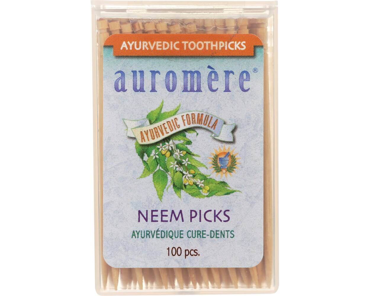 Auromere, 아유르베딕 Neem 이쑤시개, 100 ct