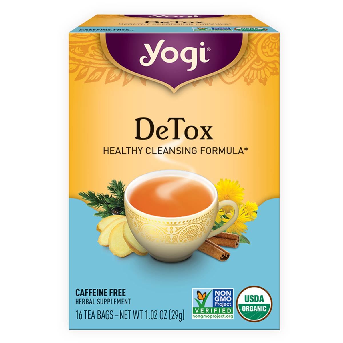 요기 티, Detox Tea, 16 티백