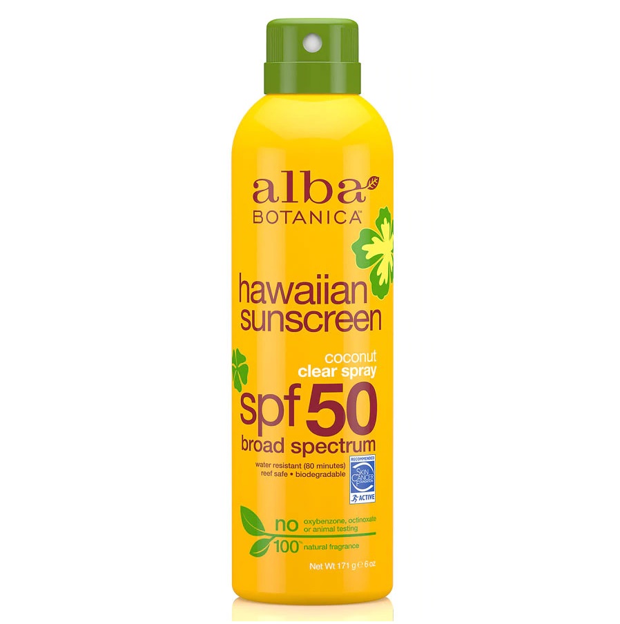 알바 보타니카, 하와이안 클리어 스프레이 썬 스크린, SPF 50 코코넛, 6 oz (177 ml)