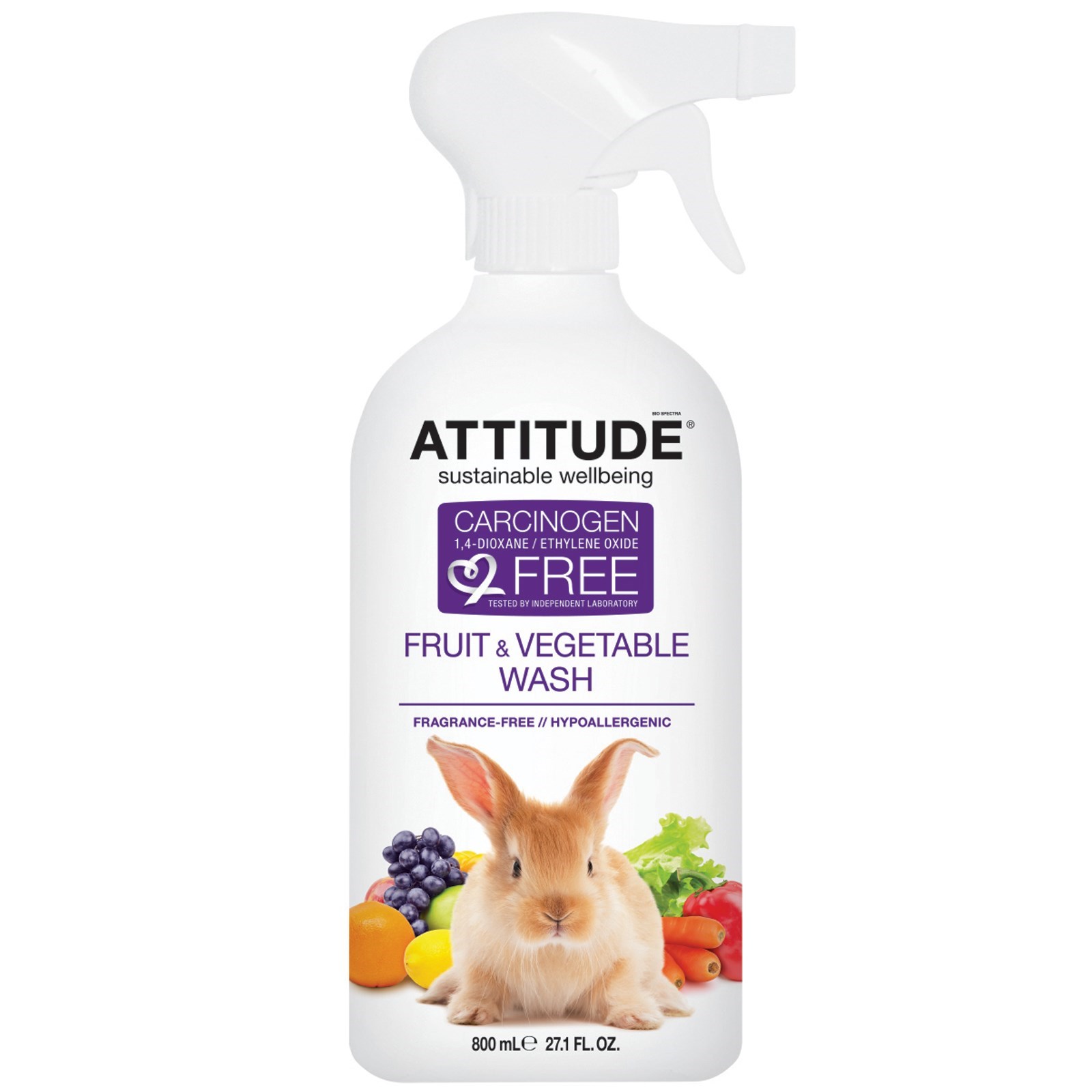 Attitude, 과일 & 야채 워시, 무향, 27.1 oz (800 ml)