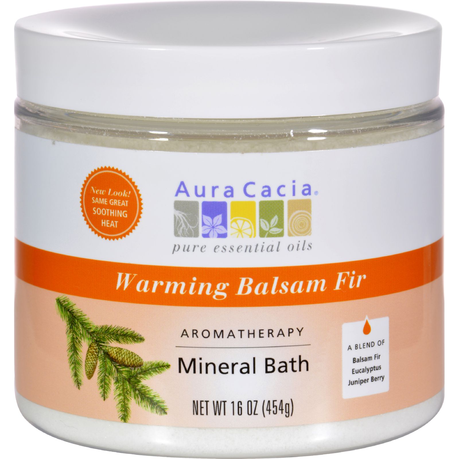 아우라카시아, 아로마테라피 미네랄 바스 (Warming Balsam Fir) 16 oz (454 g)