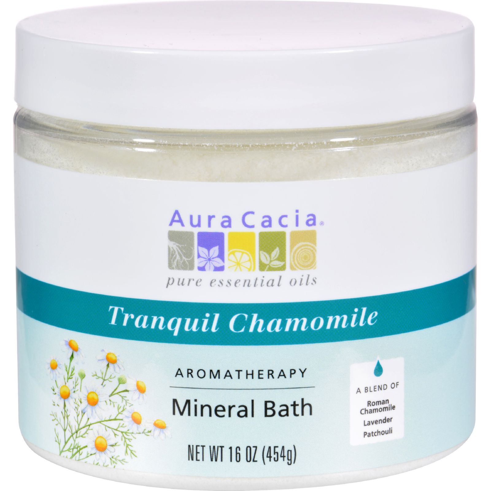 아우라카시아, 아로마테라피 미네랄 바스 (Tranquil Chamomile), 16 oz (454 g)