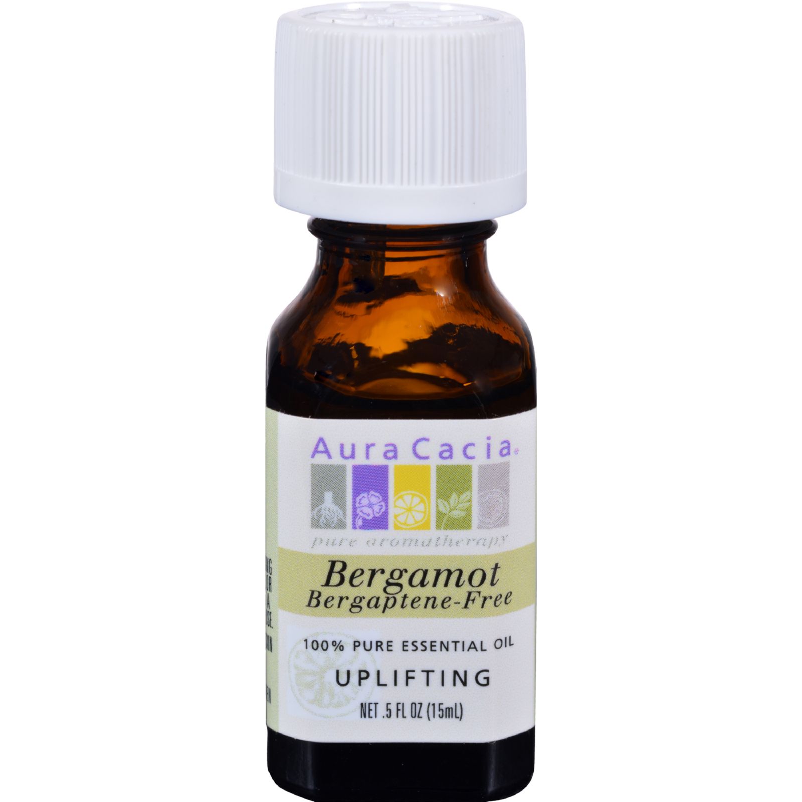 아우라카시아, 베르가모트 업리프팅 에센셜 오일 (Bergaptene-Free), 0.5 fl oz (15 ml)