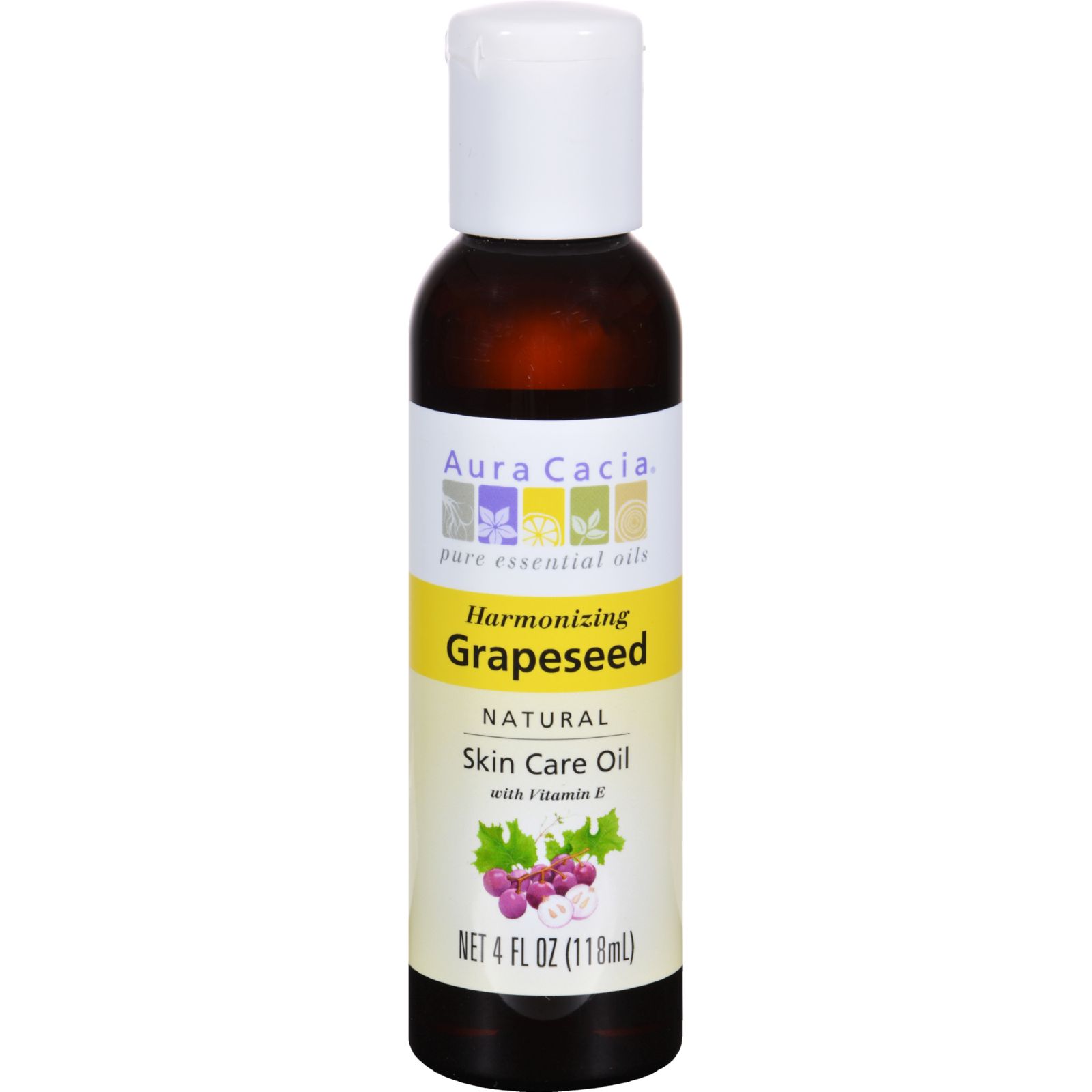 아우라카시아, 내츄럴 스킨 케어 오일 (Grapeseed), 4 fl oz (118 ml)