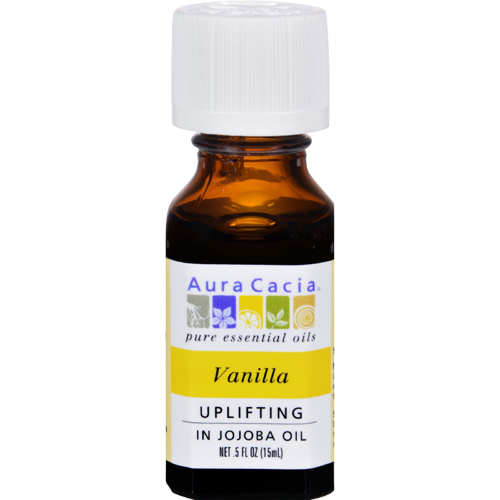 아우라카시아, 에센셜 오일 Vanilla (in Jojoba Oil), 0.5 fl oz (15 ml)