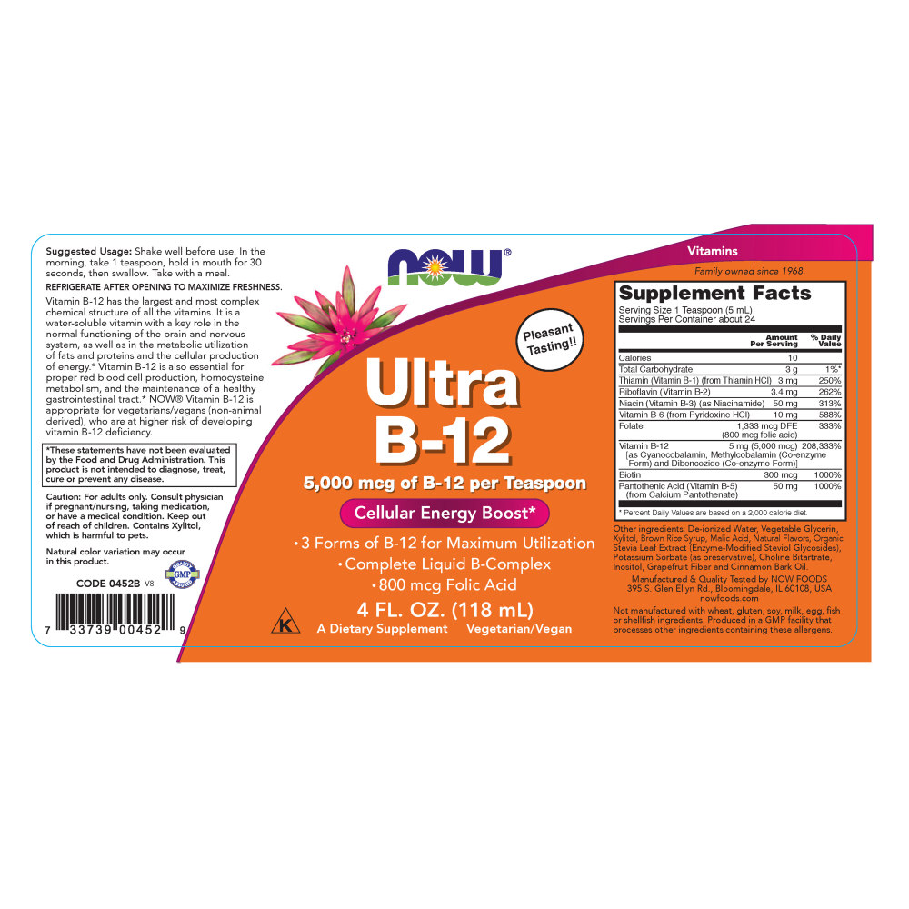  나우 Now, 울트라 B-12, 4 fl oz (118 ml)