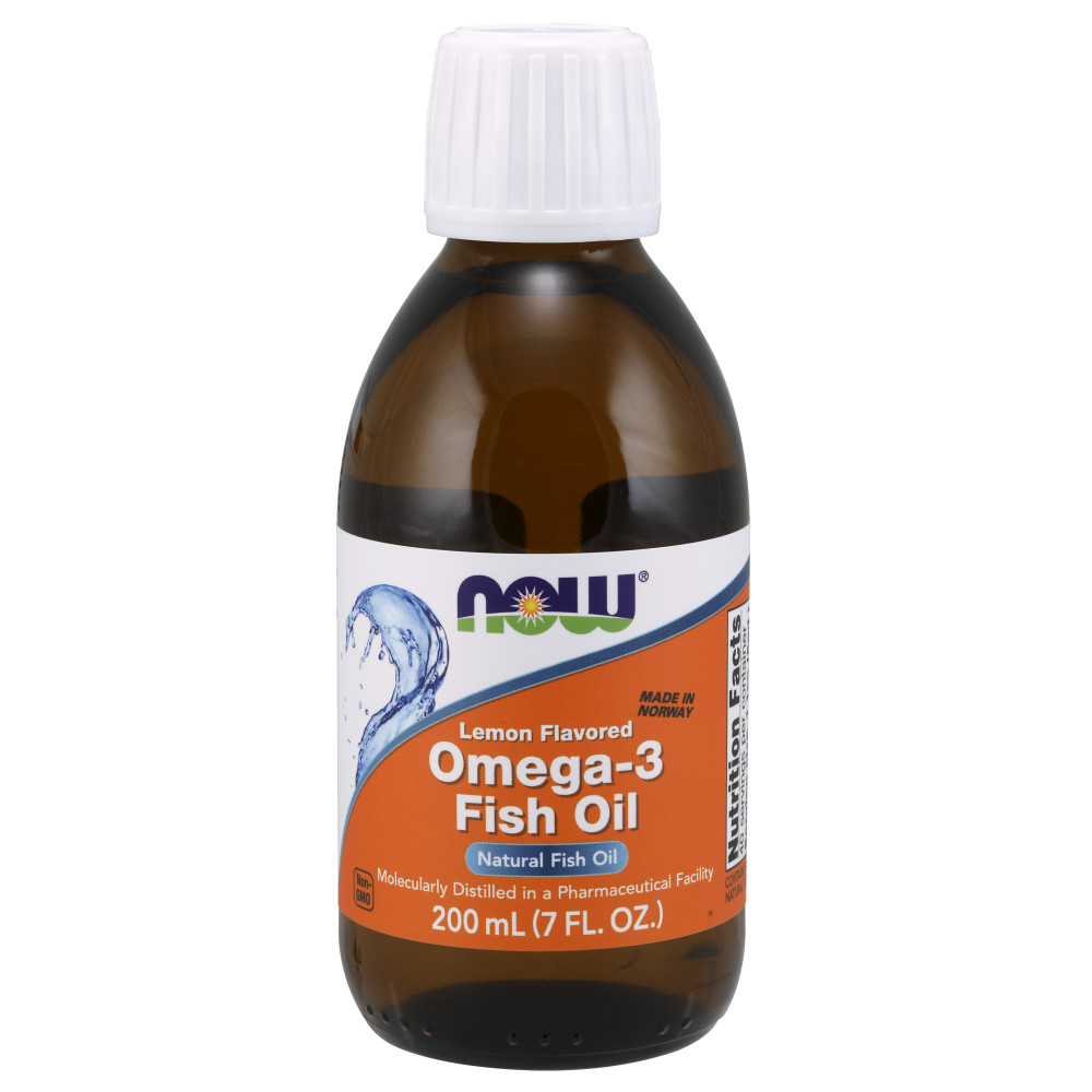 나우 Now, 오메가-3 Fish Oil Lemon Flavored, 7 fl oz 200 ml