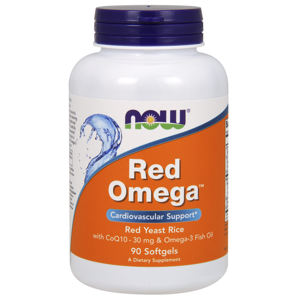 나우 Now, Red 오메가, Red Yeast Rice, CoQ10, Fish Oil, 90 소프트젤