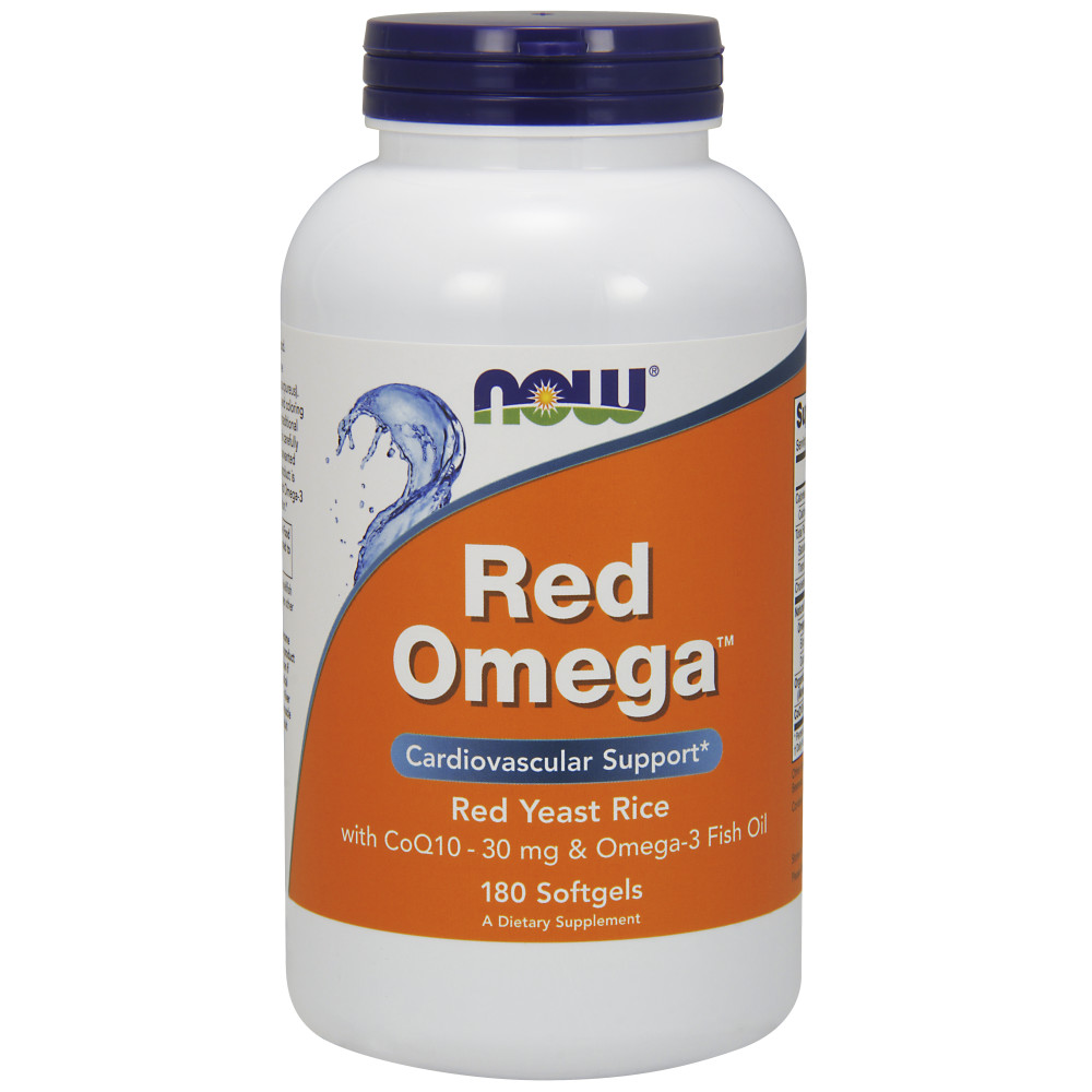 나우 Now, Red 오메가, Red Yeast Rice, CoQ10, Fish Oil, 180 소프트젤